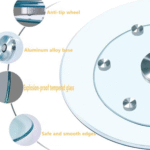 Tempered Glass Lazy Susan Turntable For Dining Table - Image 5