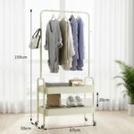 2 Layer Storage Basket & Standing Clothes Organizer Rack - Image 2