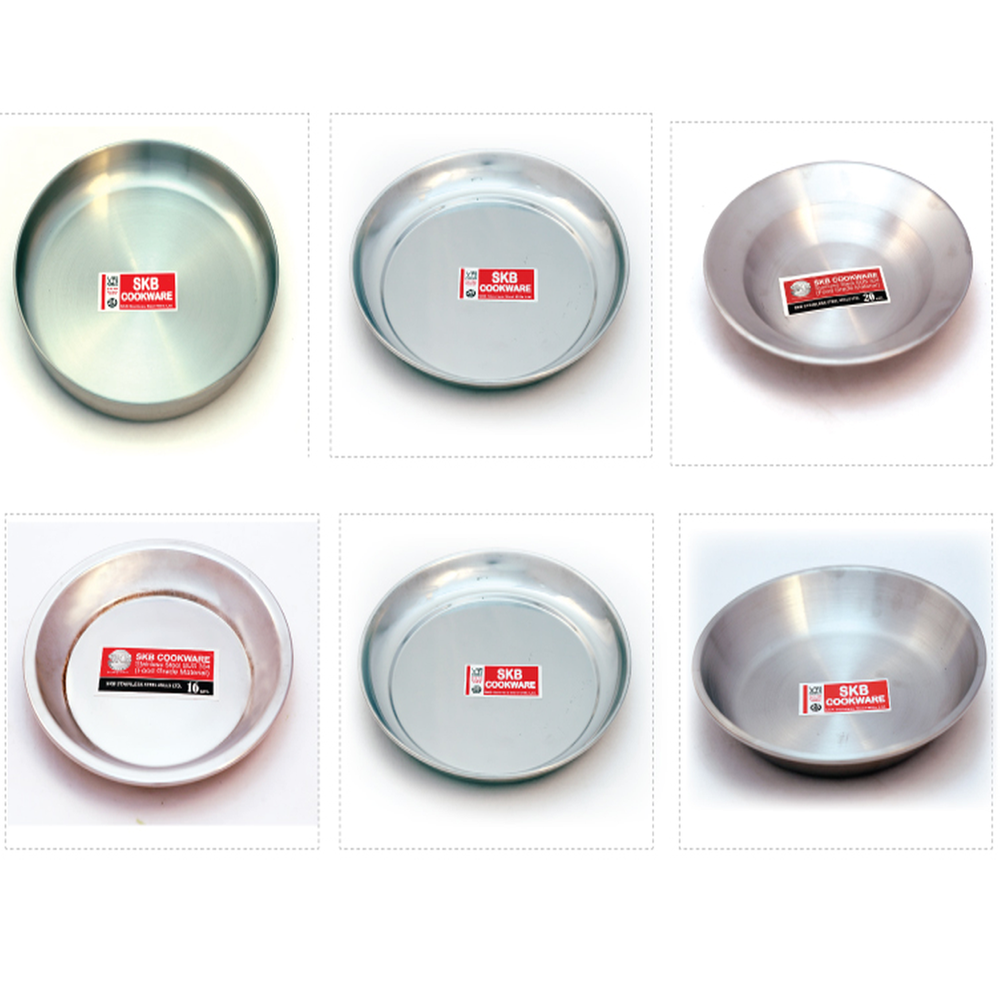 SKB_Food_Grade_Stainless_Steel_Plate_26_-SKB-92b1c-447208 SKB Food Grade Stainless Steel Plate 26 cm - Silver - P-26 - Image 1