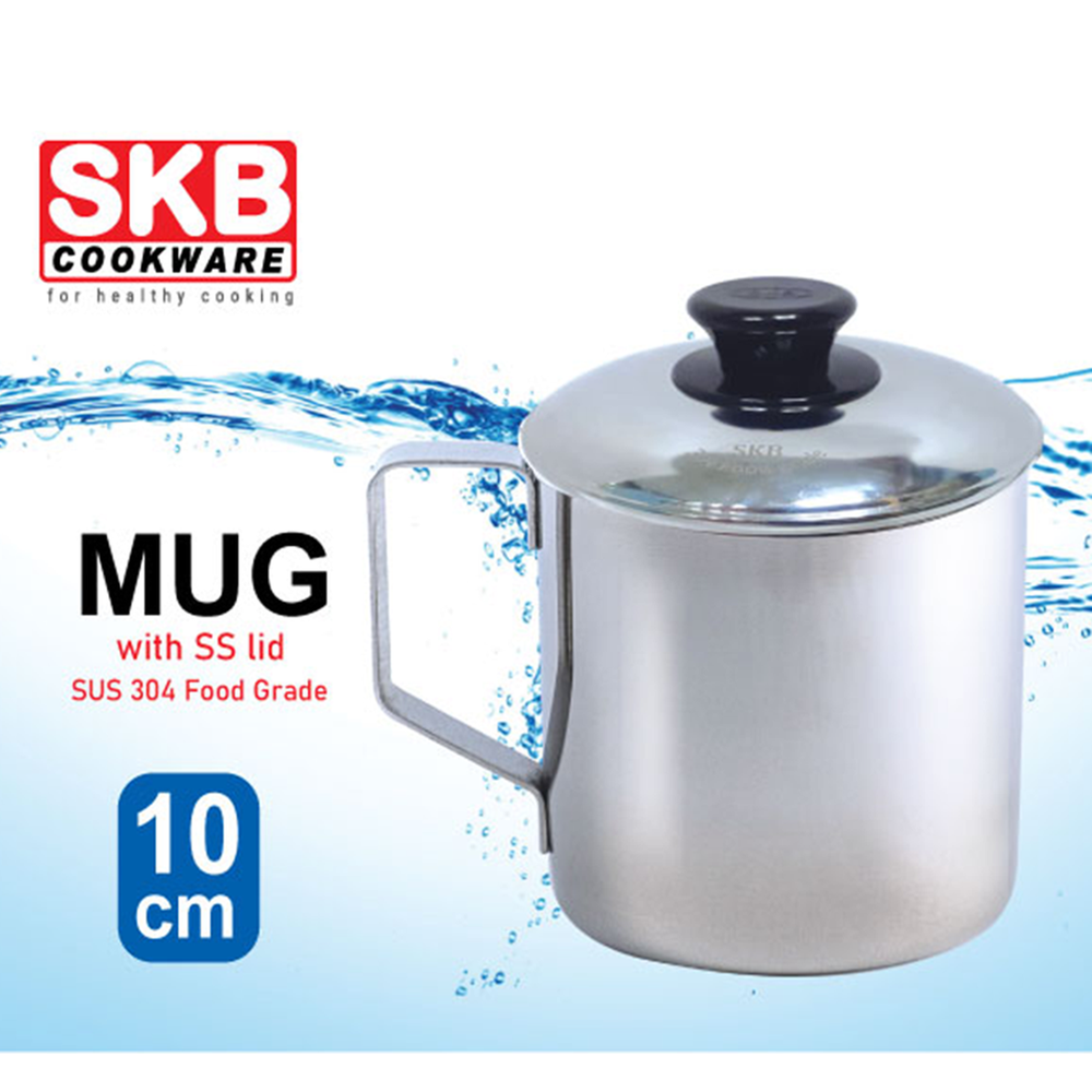 SKB_Mug_10_cm_With_Cover-SKB-43436-447032 SKB Food Grade Stainless Steel Mug (With Cover) - 10 cm - M-10L - Image 1