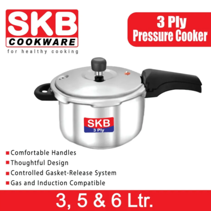 SKB SUS304 3Ply Stainless Steel Pressure Cooker With Long Handle