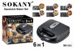 New Sokany 6-in-1 Waffle Maker, Grill, Toaster, Sandwich Maker - Image 2