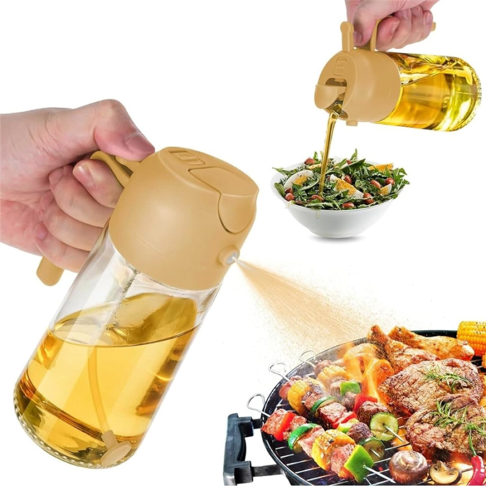 2 in 1 Oil Sprayer and Oil Dispenser Bottle 500ml - Image 3