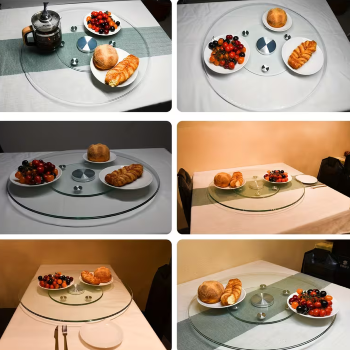 Tempered Glass Lazy Susan Turntable For Dining Table - Image 6