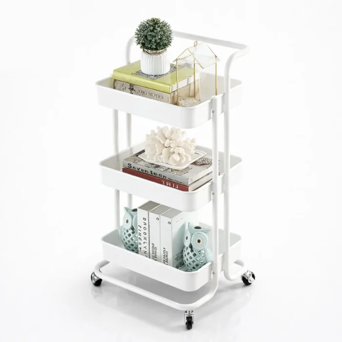 3 Layer Portable Kitchen Trolley Rack - Image 2