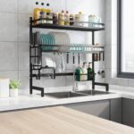 2-Layer Stainless Steel Sink Rack | Bowl, Plate & Dish Drainer with Sponge Storage - Image 2