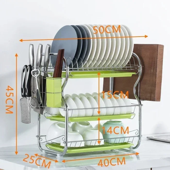 3 Layer Dish Rack –Smart & Spacious Kitchen Organizer - Image 3