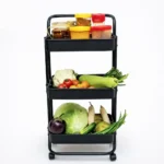 3 Layer Portable Kitchen Trolley Rack - Image 3