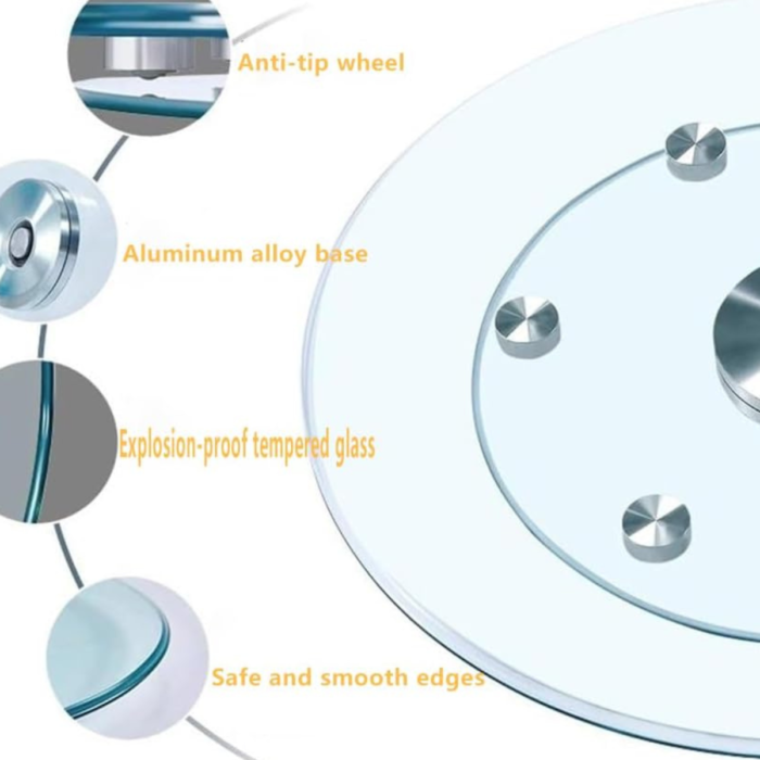 Tempered Glass Lazy Susan Turntable For Dining Table - Image 5