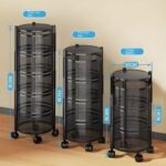 5 Layer 360° Round Rotating Kitchen Storage Rack | Multipurpose Metal Organizer for Fruits, Vegetables & Home Storage - Image 3