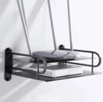 2-Layer Wall Mount WiFi Router Stand – Metal Shelf Organizer for TV Box, Remotes & Devices (Black) - Image 3