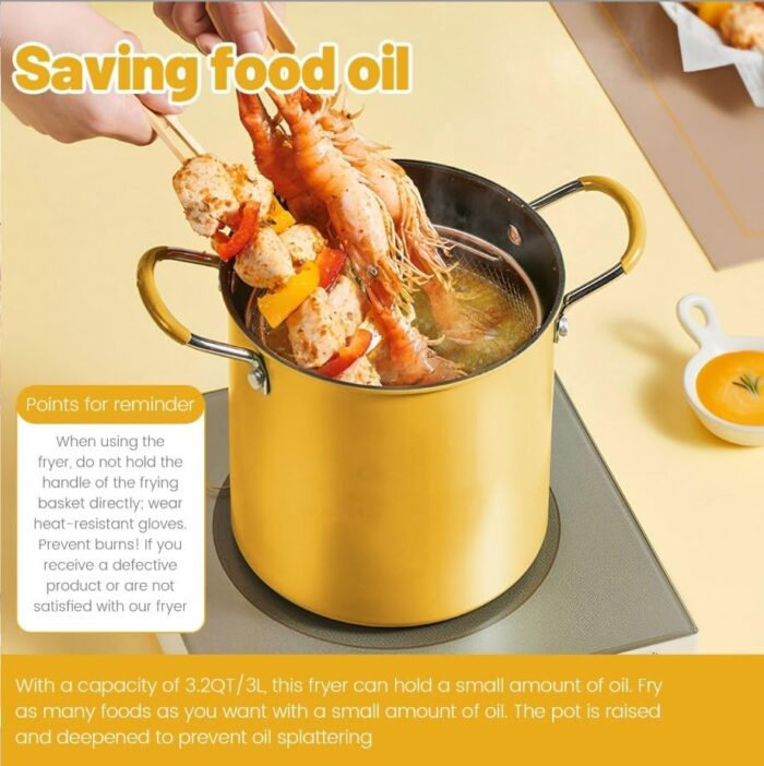 2L Multi-Function Deep Fryer Pot with Basket – Induction & Gas Compatible Frying Pot - Image 4