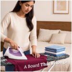 Foldable & Height Adjustable Press Board Iron Stand with Heat Resistant Holder/Tray for Home - Image 2