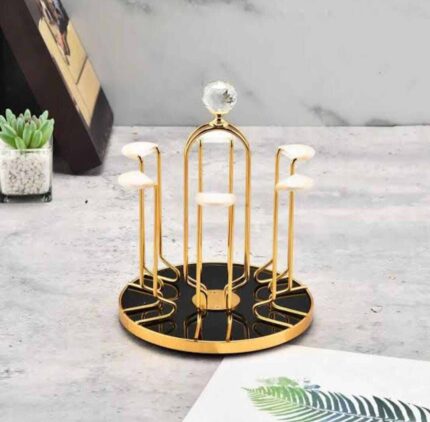Mug Holder Stand Coffee Mug Holder Tea Cup Rack Kitchen Cup Organizer 6 Mug Holder Rotating Mug Rack Cup Storage Rack Kitchen Counter Organizer