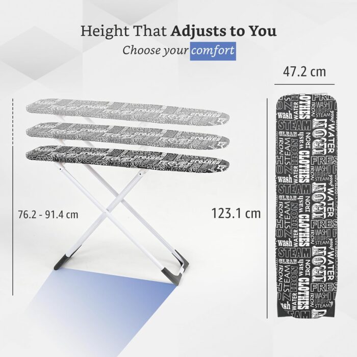 Foldable & Height Adjustable Press Board Iron Stand with Heat Resistant Holder/Tray for Home - Image 7