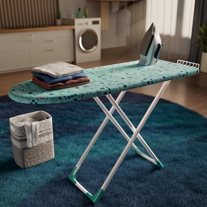 Foldable & Height Adjustable Press Board Iron Stand with Heat Resistant Holder/Tray for Home - Image 3