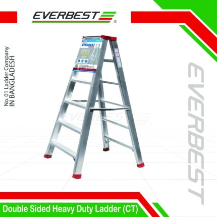 Double Sided Heavy Duty Industrial Ladder CT (6–22 Steps) – Everbest Brand - 15 Step & 15 Feet