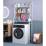 3 Layer Over The Toilet and Washing Machine Storage Rack White Bathroom Organizer with 3 Shelves Space Saving Steel Rack