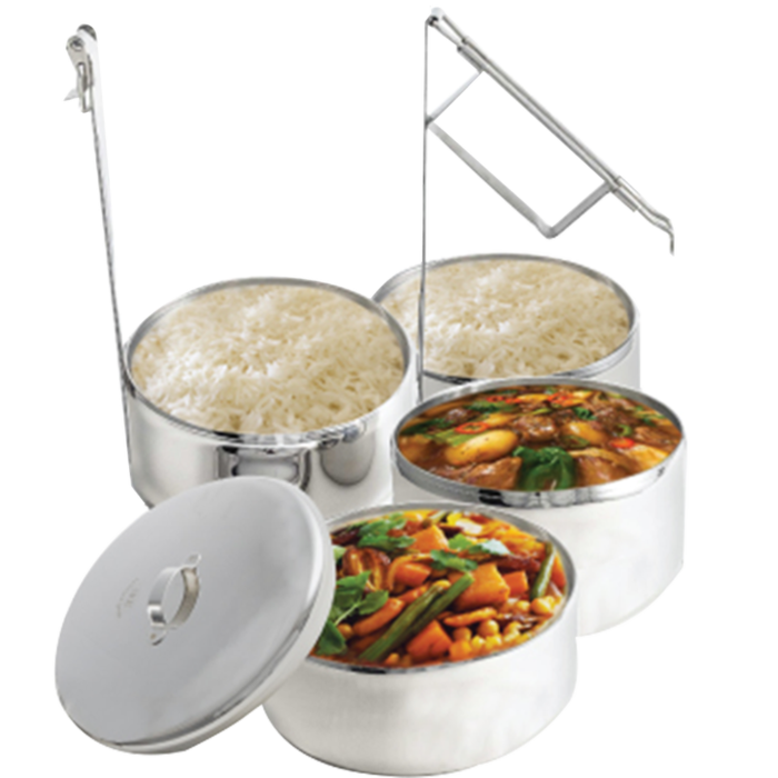 SKB Food Grade Stainless Steel Lunch Box (Food Carrier) - 14*4 - (FC4B-14) - Image 2