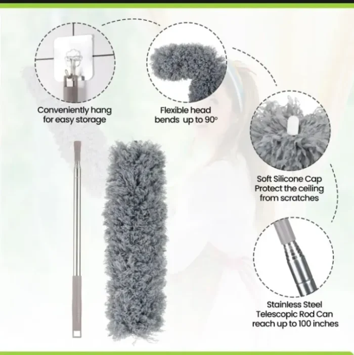 Extendable Microfiber Duster | Telescopic Dust Cleaning Brush - Image 3