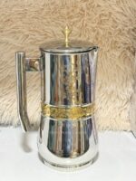 Stainless Steel Laser Printed Jug 2 Litre with Brass Strip