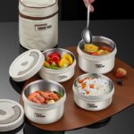 4 Tier Smart Lunch Box Set | Stainless Steel Insulated Leakproof Tiffin Box with Carry Bag - Image 2