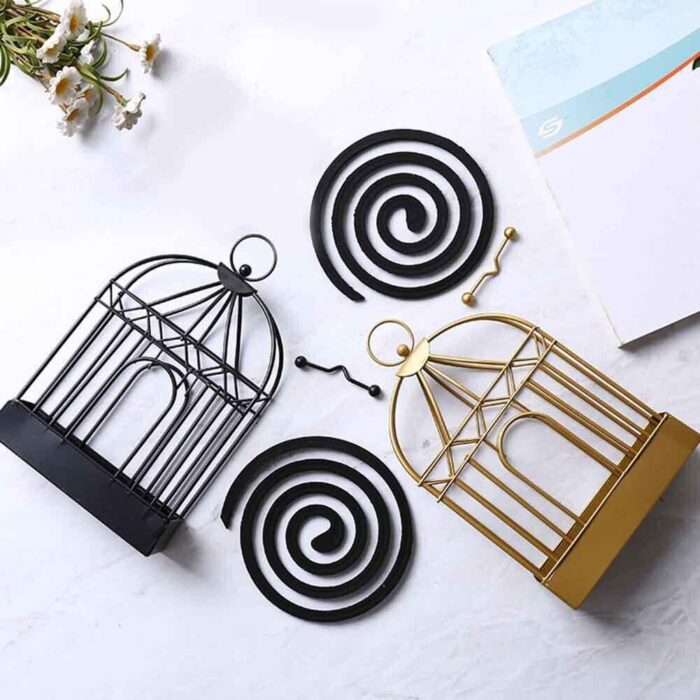 Metal Mosquito Coil Holder Birdcage Incense Rack Home Decoration - Image 2